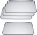 Skiennix Stainless Steel Baking Sheets - 4-Piece Set | Half Sheet Cookie Pans, 17.6 x 12.4 x 1 Inch