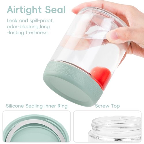 Gemice 6-Pack 16oz Glass Mason Jars with Silicone Sleeves, Airtight BPA-Free Overnight Oats Containers with Lids, Dishwasher Safe Leak-Proof Meal Prep Jars for Chia Pudding, Yogurt, Snacks