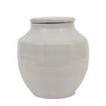 Creative Co-Op Small Round White Terracotta Cachepot
