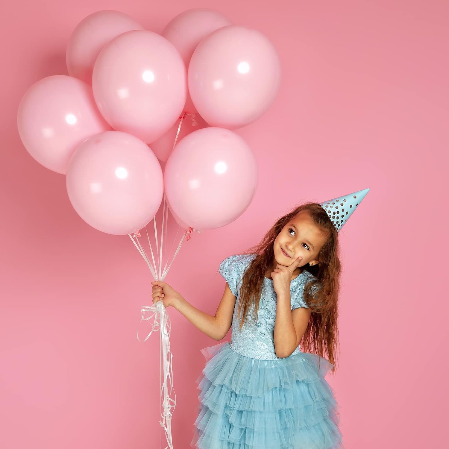 RUBFAC Pink Balloons - 129-Piece Set in Light Pastel Pink for Birthday, Baby Shower, and Wedding Decor