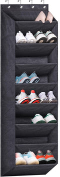 Sleeping Lamb Over The Door Shoe Organizer - Large Deep Pockets for Boots Storage | Black