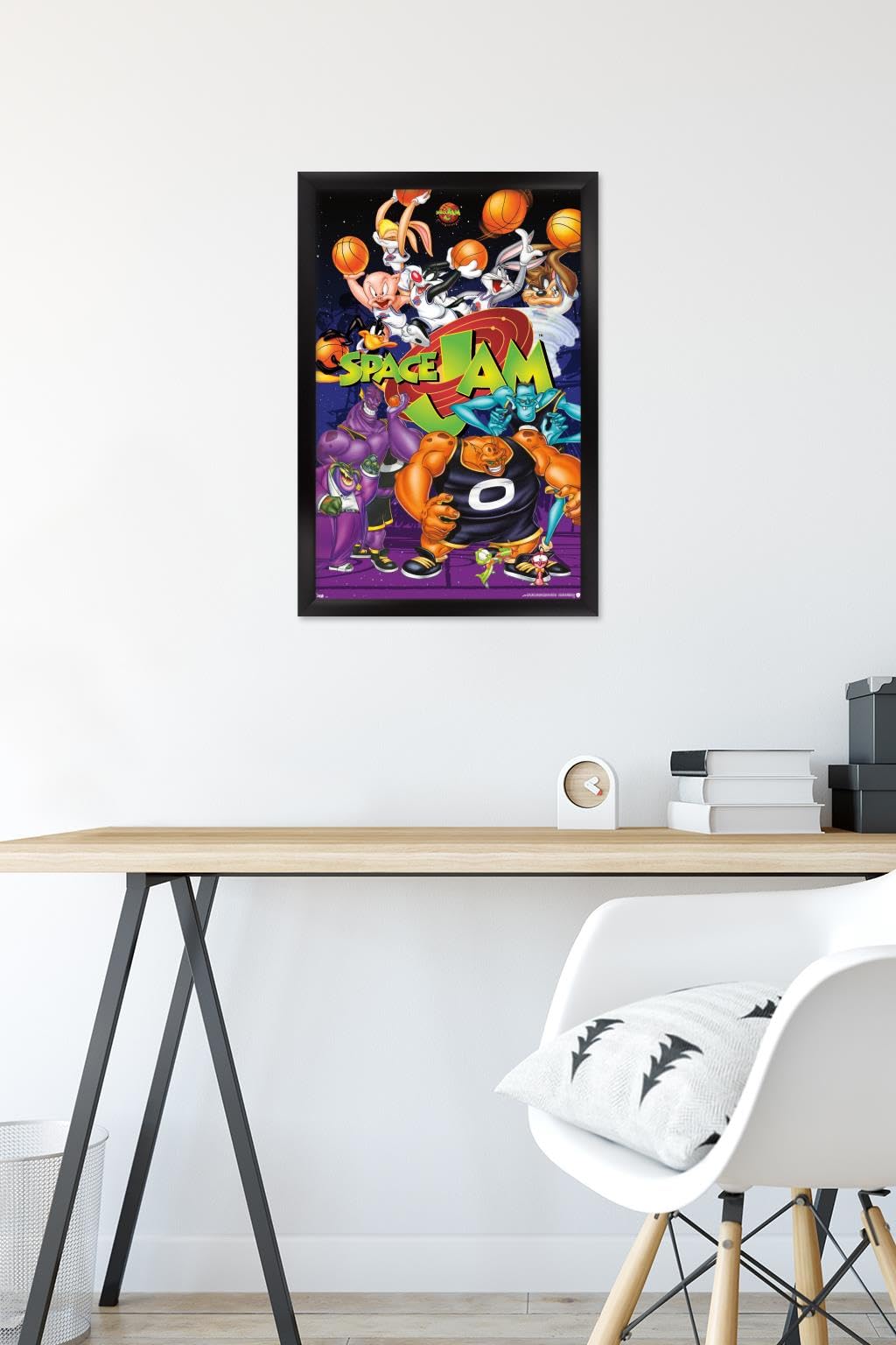 Trends International Looney Tunes: Space Jam - Collage Wall Poster, 14.725" x 22.375", Black Framed Version