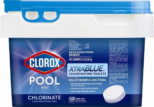 Clorox Pool&Spa XTRABLUE Chlorinating Tablets - Kills Bacteria & Stops Algae | 5 LB, Individually Wrapped