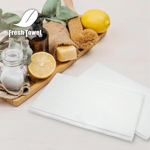 Fresh Towel Folded Disposable Hand Towels for Bathroom | Single-Use Hand Paper Towels for Bathroom Guests, 1/6 Folded | Soft and Absorbent Disposable Napkins (500, White)