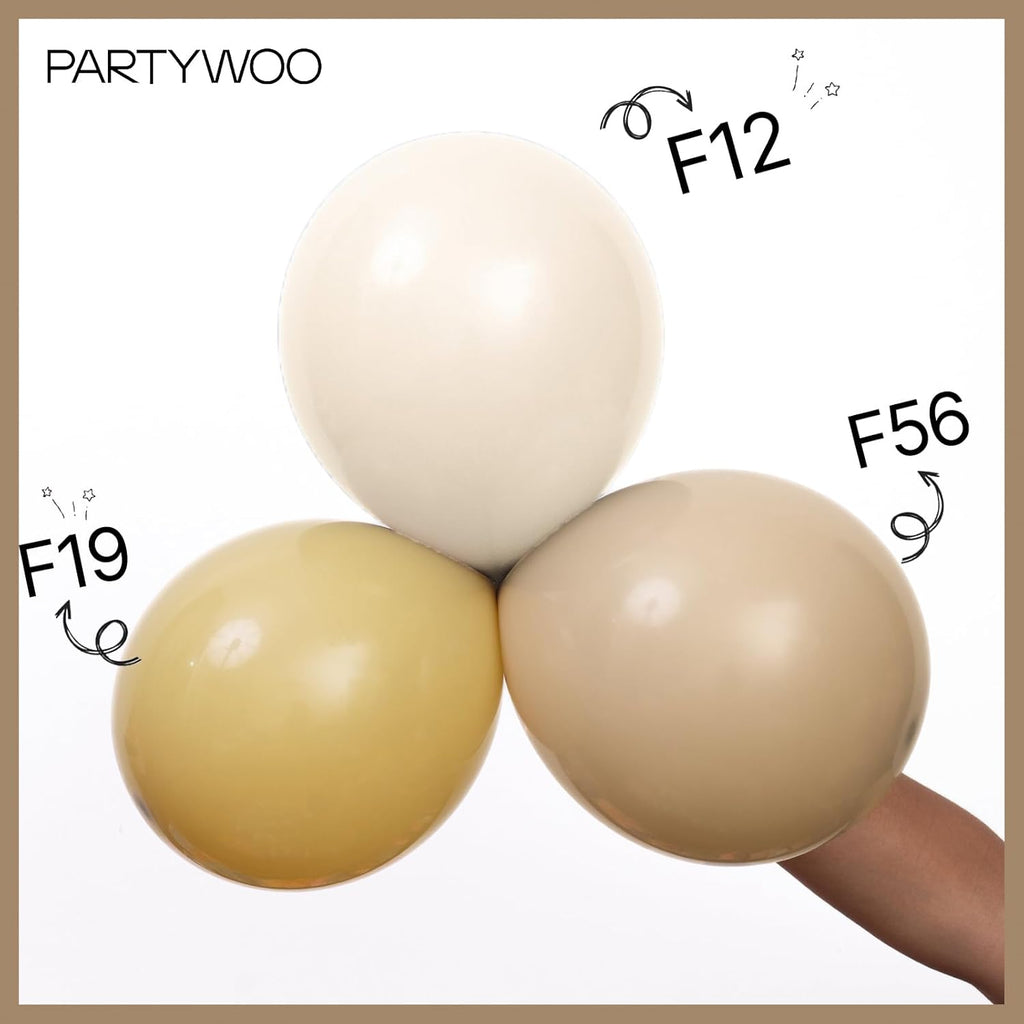 PartyWoo Tan Balloons - 100 Pcs 12 Inch Light Brown Latex Balloons for Weddings & Events