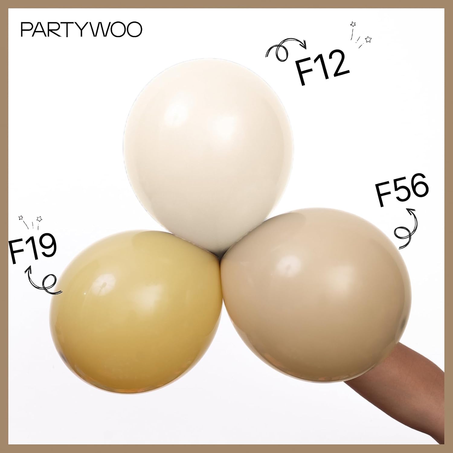 PartyWoo Tan Balloons - 100 Pcs 12 Inch Light Brown Latex Balloons for Weddings & Events