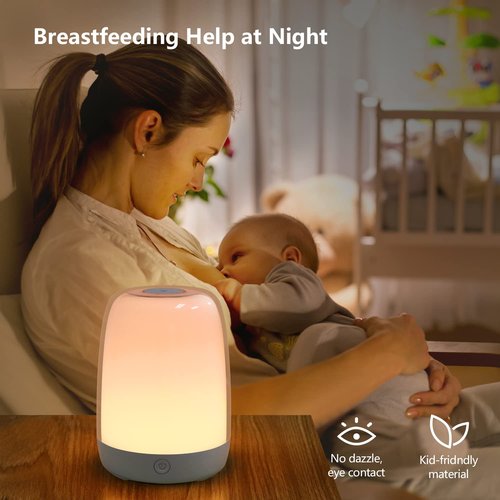 Dremkit Nursery Light for Kids, Baby Night Light with Dimmable Warm & 5 Color Changing Lights, USB Rechargeable Lamp for Breastfeeding, Toddlers