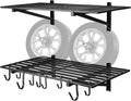 Heavy Duty Garage Wall Shelving by [Brand Name] - 2 Pack 2' x 4' Wall Mount Storage Rack | Holds 200 lbs Each, Black