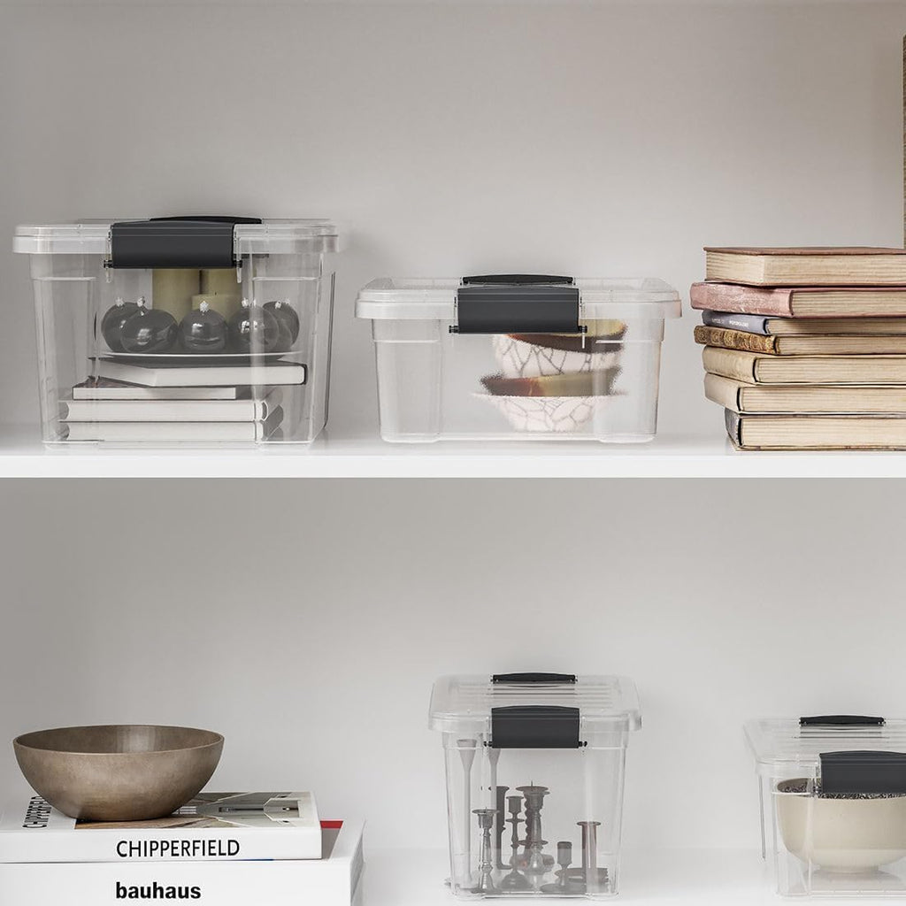 Superio Storage Bins - 10 Pack Clear Organizing Boxes | 2.5 Qt Stackable, BPA-Free & Odor-Free