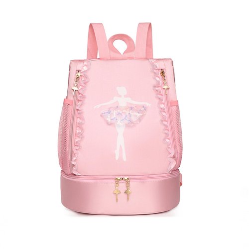 Ballet Dance Backpack with Separate Shoe Compartment,Cute Ballet Dance Backpack,Yoga Bag Dance Duffle Bag (Pink)