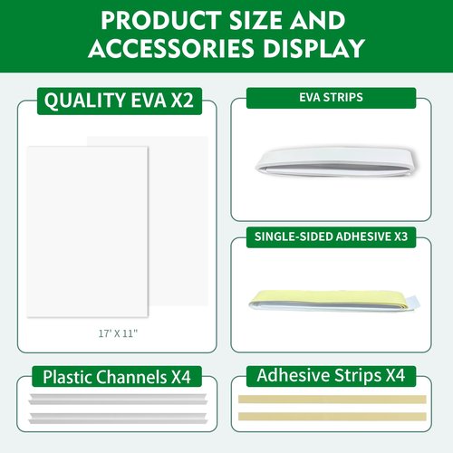Window Air Conditioner Side Insulated Panel, WinterSummer Winter Heat and Draft Insulating,Insulation Foam Material,Equipped with 4 edge banding strips EVA2P (WHITE)