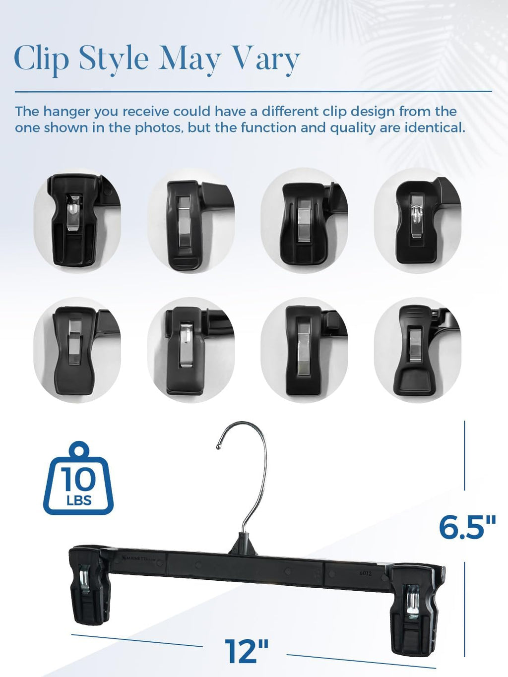 Smartor Pants Hangers - 30 Pack Heavy-Duty Black Clips with 360° Hooks for Shorts, Trousers & Jeans | 12 Inch