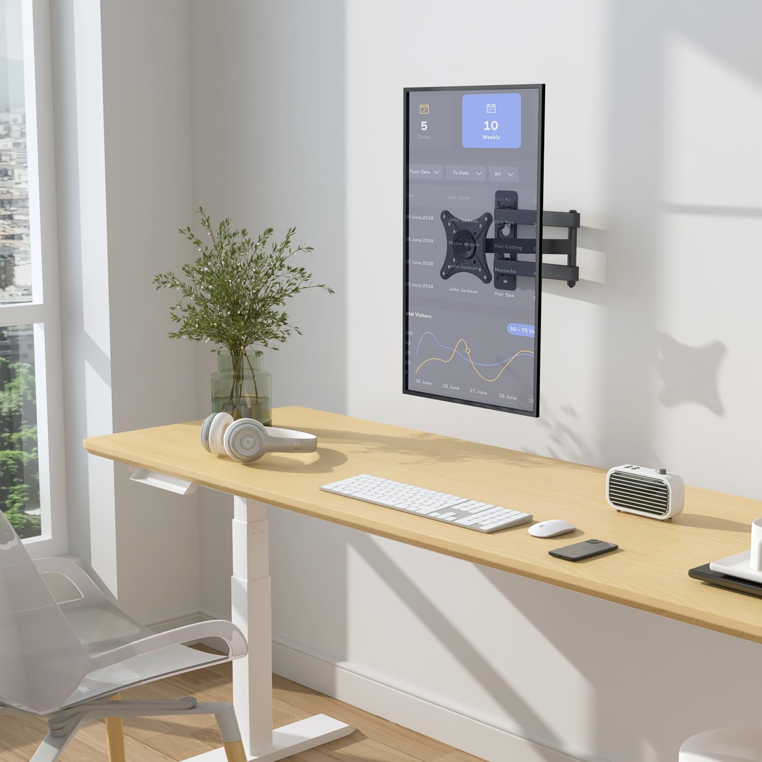 USX MOUNT Full Motion TV Wall Mount - Universal Corner Bracket for 13-32 Inch TVs | Swivel & Tilt Articulating Design, VESA 100x100mm, Supports Up to 33LBS