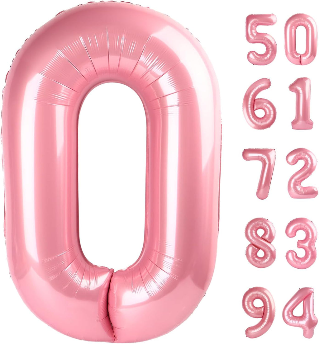 Pearlescent Pink Number Balloon | 40 Inch 0 Balloon for Birthday Decorations & Party Supplies