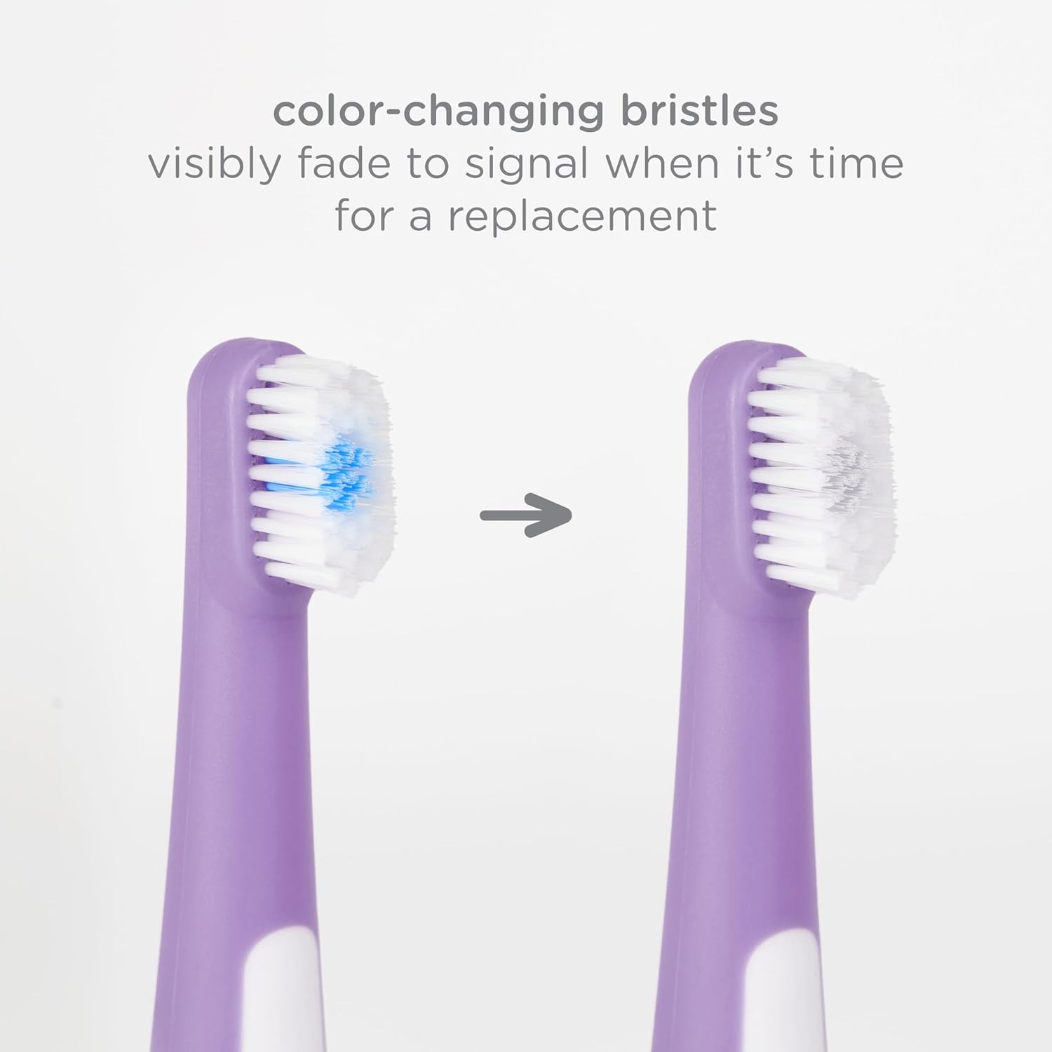 Ubbi Grow With Me Toothbrush Set - Silicone Finger Brush & 360° Soft Bristles - Smoothie Purple