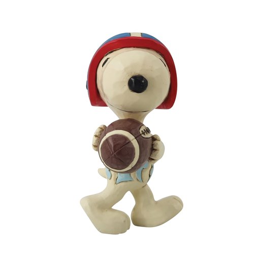Enesco Peanuts by Jim Shore Snoopy Holding Football Miniature Figurine, 3.25 Inch, Multicolor