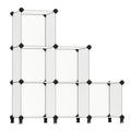SONGMICS 6 Cube Storage Organizer, DIY Closet Shelf, Plastic Clothes Organizer, Modular Bookcase, 11.8 x 11.8 x 11.8 Inch Cubes, with Feet and Rubber Mallet, White ULPC06W