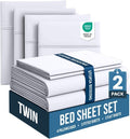 Utopia Bedding Twin Bed Sheets Set - Soft Brushed Microfiber - Fade & Shrinkage Resistant - Easy Care (White)