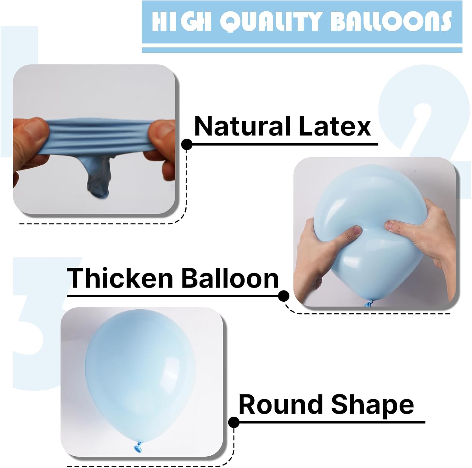 PartyWoo Baby Blue Balloon Arch Kit - 140pcs in 5-18 Inch Sizes for Graduation & Baby Showers