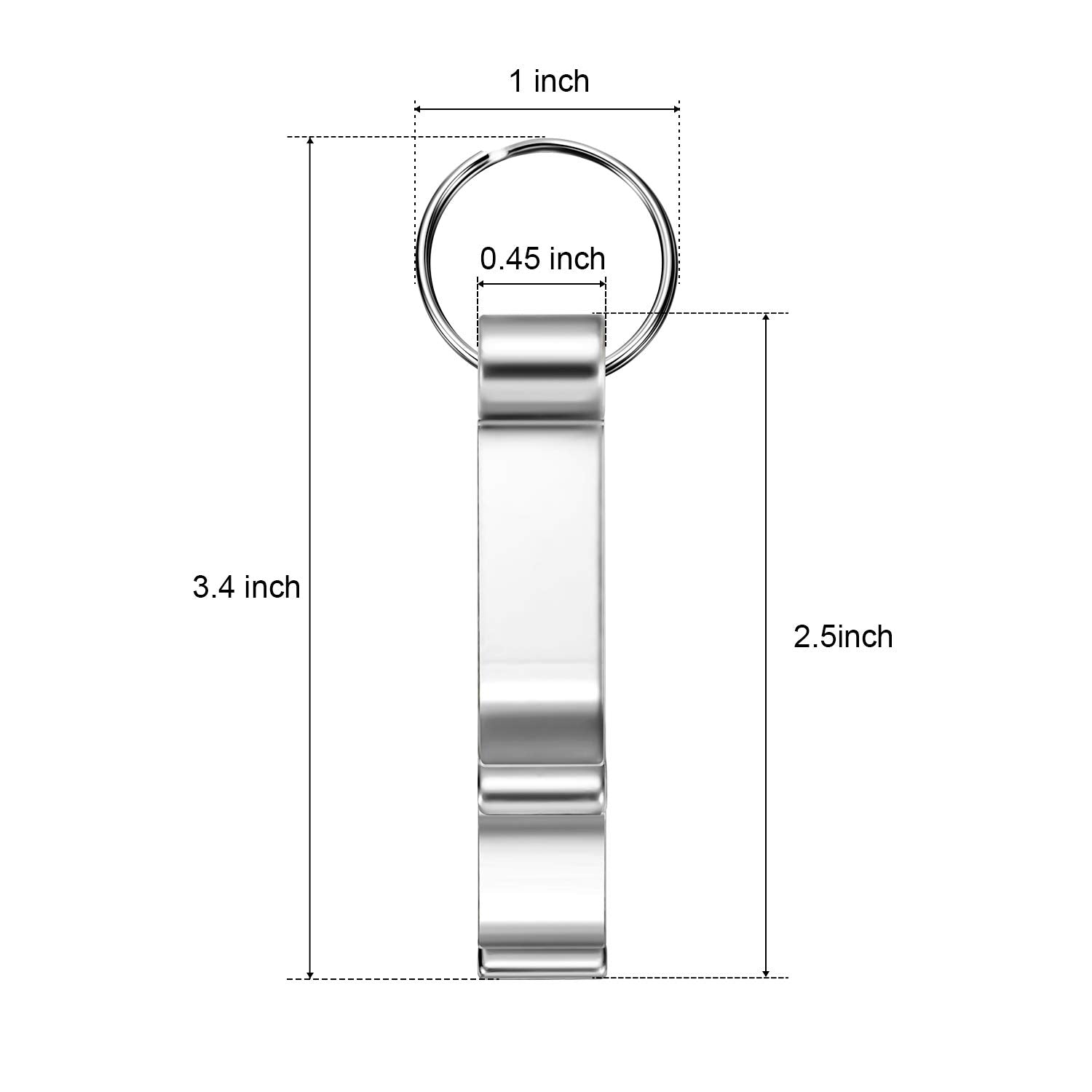 Boao 150 Pieces Metal Bottle Opener Split Key Ring Chain Keychain Bulk Aluminum Pocket Claw Bar Soda Beverage Beer Bottle Opener Personalized Wedding Party Favors(Silver)