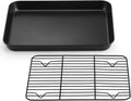 P&P CHEF Nonstick Baking Sheet Pan with Cooling Rack - Easy Clean Oven Tray, Black, 10.4 x 8 Inch