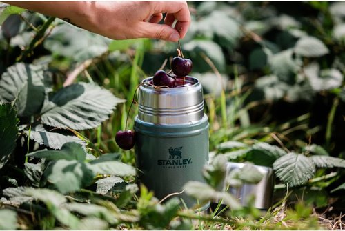 Stanley Classic Legendary Large Food Jar 24 oz | Vacuum Insulated Thermos Food Container | Wide Mouth Screw On Lid | Packable for Travel | Stainless Steel with Leakproof Lid | BPA-Free | Black 2.0