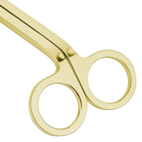 CHEFBEE Candle Wick Trimmer, Polished Stainless Steel Wick Clipper Cutter, Scissors, Reaches Deep Into Candles to Cut Spent Cord, Allow Cleaner Burn and Prevent Soot Buildup (Gold)