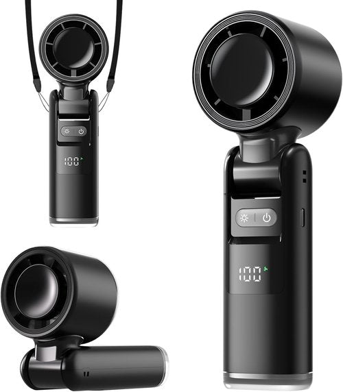 Lerat Portable Handheld Turbo Fan - 5 High-Speed Settings | 12-Hour Battery Life & LED Display