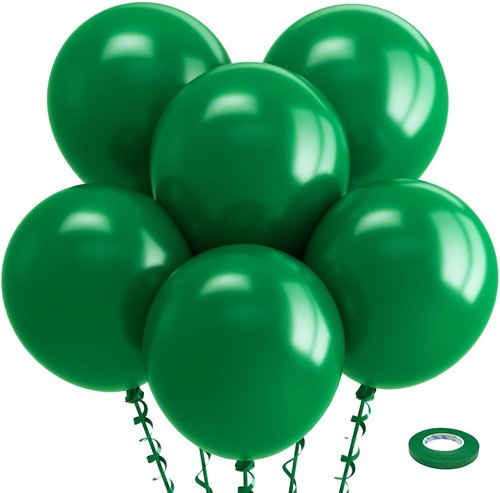 Bezente Green Balloons - 18 Inch Dark Green Latex Balloons | 30 Pack for Birthday & Wedding Decor