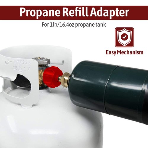 Gas One Propane Refill Adapter and 4ft Hose Adapter 1lb to 20lb - Cylinder with Type 1 - Fits All 1 LB Throwaway Disposable Cylinder