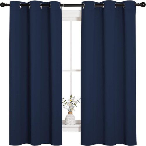 NICETOWN Blackout Curtains - Light Blocking Thermal Insulated Drapes for Kid's Room | Navy, 42 x 63 Inch (1 Pair)