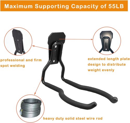 Garden Power Tool Hanger - Durable Garage Wall Hooks for Weedeater & String Trimmer | Black, 3 Pcs