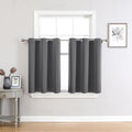 ChrisDowa Small Window Curtains - 36-Inch Grommet Thermal Insulated Room Darkening Panels, Grey (2-Pack)