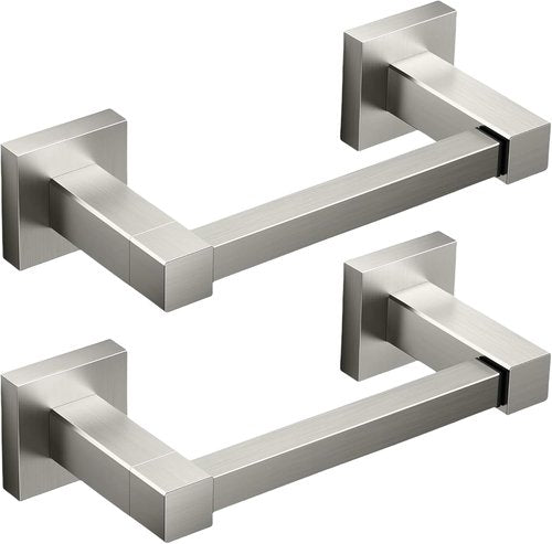 FORIOUS Stainless Steel Toilet Paper Holder - Rustproof Double Post Pivoting Design | 2-Pack Square