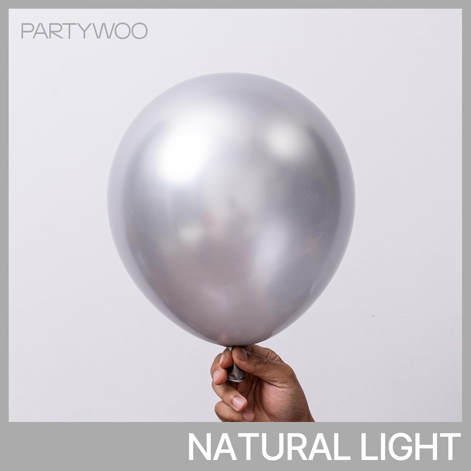 PartyWoo Silver Balloon Arch Kit - 127pcs in Various Sizes for Birthday & Graduation Celebrations | Elegant Silver Decor