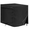 RICHIE 420D Air Conditioner Cover for Outside Units, Waterproof Windproof Winter Cover with Elastic Hem for Secure Fit, Anti-UV Fade Resistant, Square AC Covers for up to 30"L x 30"W x 32"H, Black