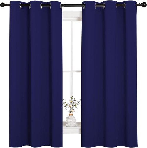 NICETOWN Blackout Curtains - All Season Thermal Insulated Drapes for Kid's Room | Royal Blue, 42 x 63 Inch (2 Panels)