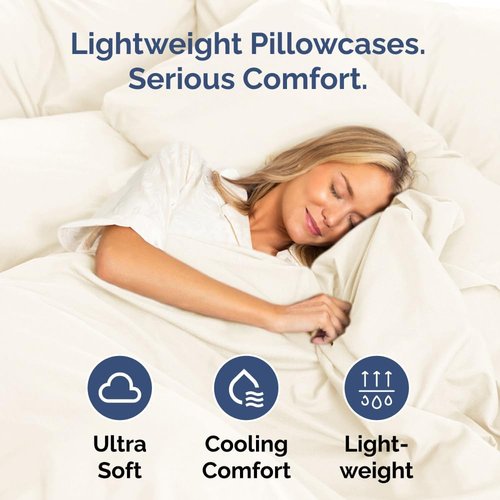 King Pillow Cases by [Brand Name] - Ultra Soft Hotel Quality Covers | Wrinkle-Free & Fade Resistant - 2 Piece Set in Off White