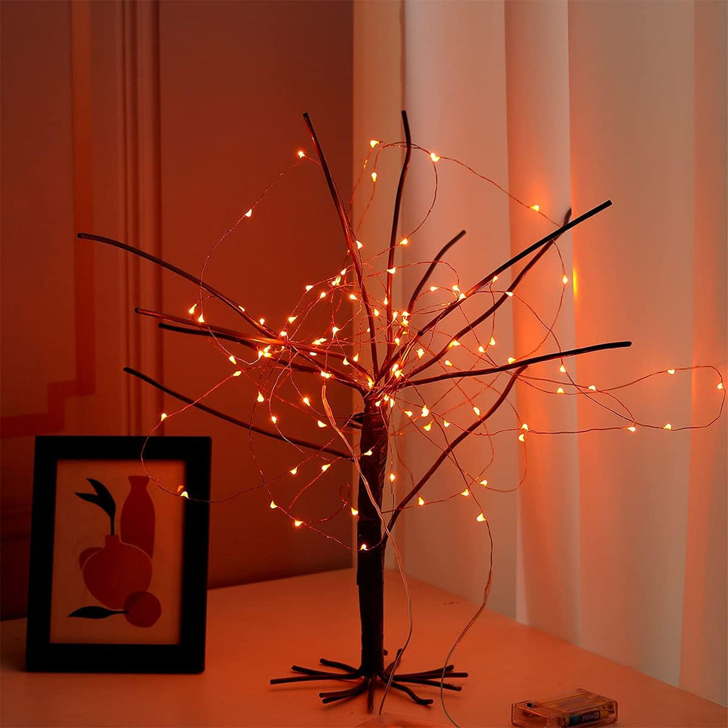 Ariceleo Mini Halloween Fairy Lights - Battery Operated Copper Wire String Lights | 5m/16ft Orange for Bedroom & Party Decor