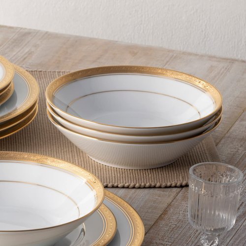 Noritake Crestwood Gold Set of 4 Soup Bowls, 7.5", 12 oz.