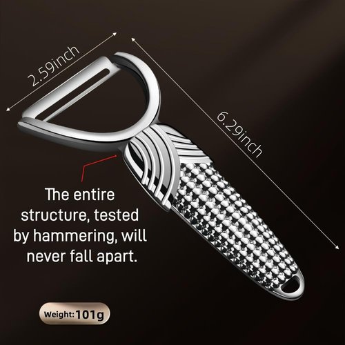 Huakai Vegetable Peeler For Kitchen, Easy Peeler/Non-Slip Wide Handle/Suitable for All Fruits Vegetables/Silver