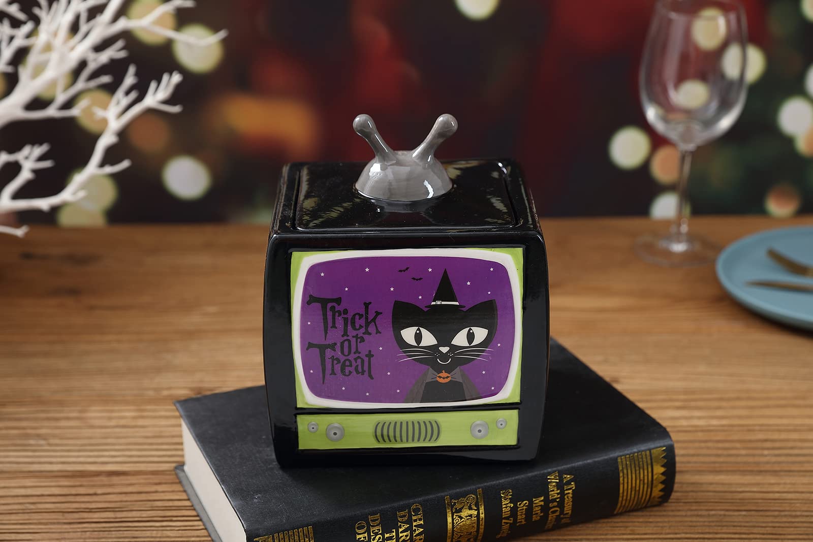 Stephanie Imports Trick or Treat - Vintage TV Halloween Themed Fall Holiday Ceramic Cookie Jar