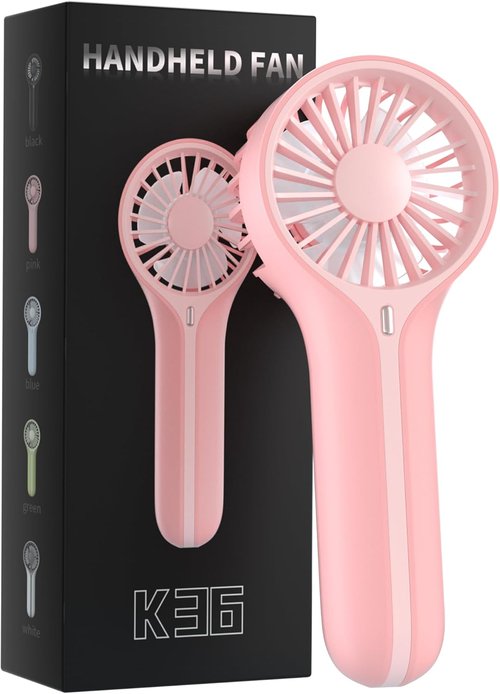 BDXXJ Mini Handheld Fan - Portable USB Rechargeable Design for Makeup & Desk Use - Pink