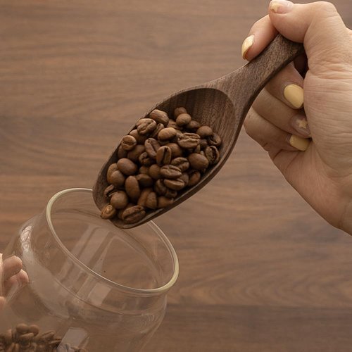 MIGAKU HOME Black Walnut Coffee Scoop for Ground Coffee, Loose Tea & Bath Salts, 1 Tablespoon/15ml, Multi-Purpose Kitchen Scooping Tool for Jars, Canisters & Coffee Brewing Accessories(1pcs)