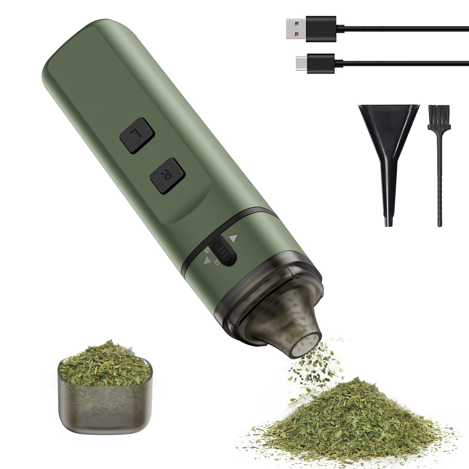 PINVOK Automatic Electric Spice Grinder,USB Rechargeable Powered, Mini Portable Spice Mill Machine for the Kitchen