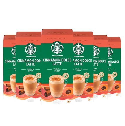 Starbucks Cinnamon Dolce Latte x5 Premium Instant Coffee Pack of 6 (Total 30 Sachets) Warm & Sweet Flavor