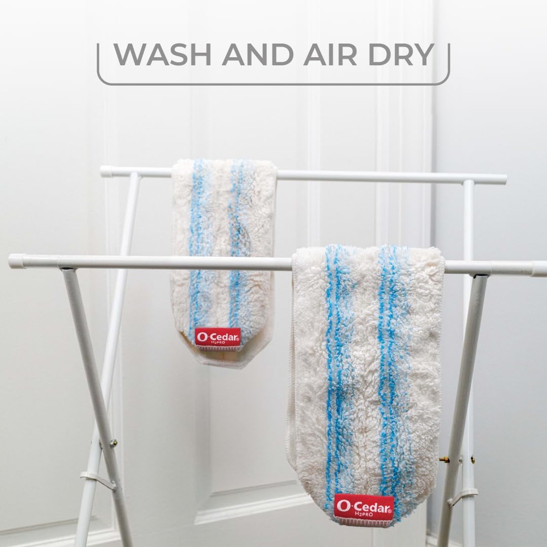 O-Cedar H2prO Mop Pad Replacement - Microfiber Refill (2-Pack) | Machine Washable | 99% Bacteria Removal