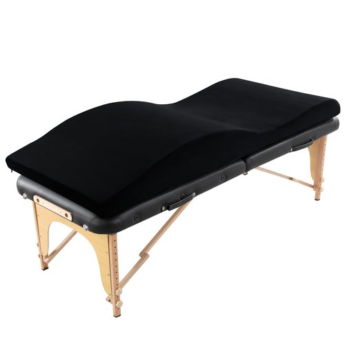 HOMBYS Ergonomic Curvy Foam Massage Bed Mattress Topper, Massage Table Mattress Topper with Removable Velvet Cover, Non-Slip Lash Bed Cushion Only for Beauty Salon(Bed Not Included), Black