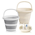 2-Pack Collapsible Buckets (2.6 Gallon/10L) - Foldable Rectangular Design with Handles, Space-Saving for RV, Camping, Car Wash, Fishing & Cleaning - Durable, Portable & Multi-Purpose