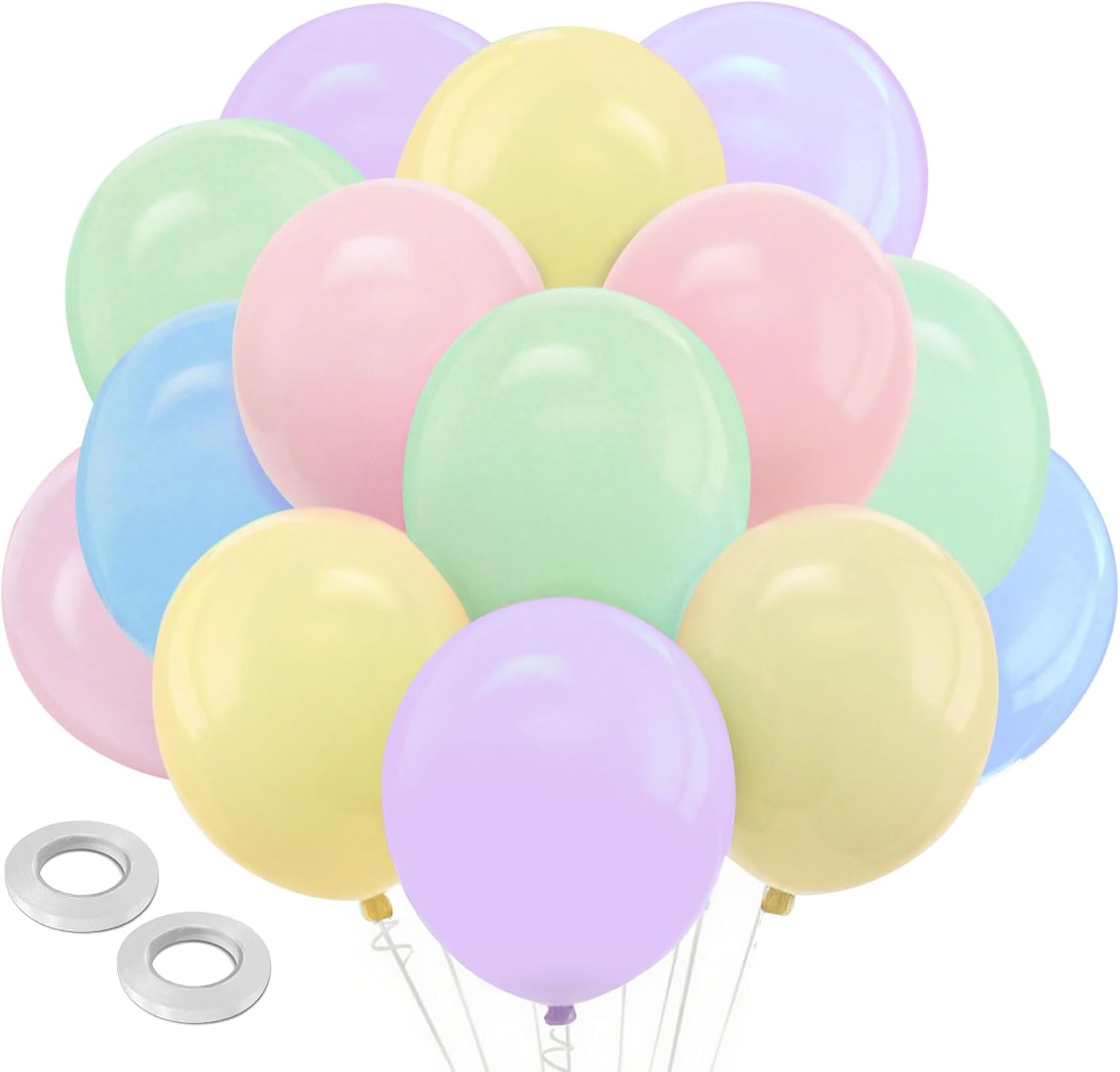 Skiennix 12-Inch Pastel Balloons - 100 Assorted Macaron Latex Party Balloons for Celebrations